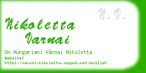 nikoletta varnai business card